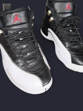 Jordan Black, White & Red High-Top Basketball Sneakers